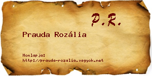 Prauda Rozália névjegykártya